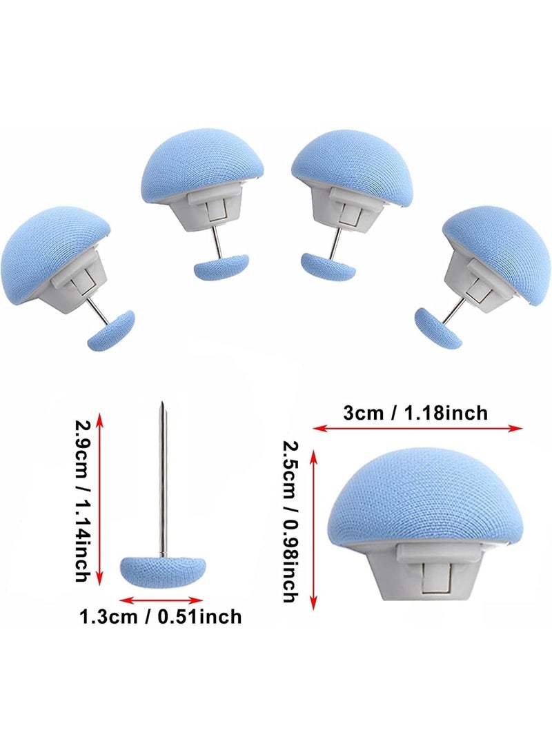 هابي هوم مشابك لحمل اللحاف وغطاء البطانية، مشابك تثبيت الملاءات والأغطية، دبابيس تثبيت الفراش على شكل فطر، حامل ملاءات مقاوم للانزلاق، إكسسوارات السرير للحفاظ على البطانيات واللحاف | عبوة 12 قطعة- أزرق - Image 3